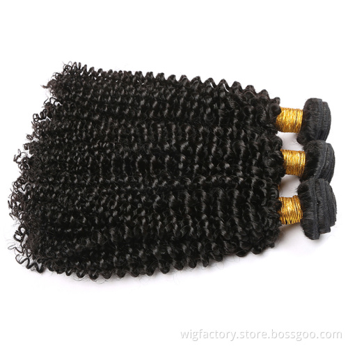in stock mongolian kinky curly hair, natural color kinky curly hair with closure wholesale  custom logo,100% human hair bundles